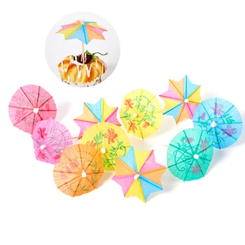 20-50 броя Разноцветни хартиени чадъри за Коктейли, мини-аксесоари за напитки за партита, тропически Хавайски аксесоари за партита