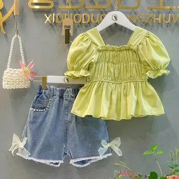 2023 Нов летен комплект дрехи от ежедневни ризи и шорти Boby Kids за момичета, удобна сладък дрехи за деца, детски дрехи