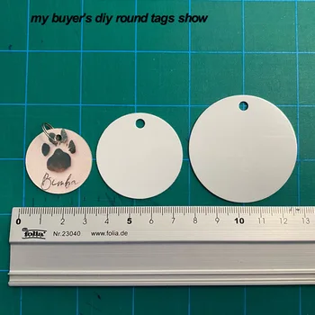2023 Обичайната куче виси етикет с кръгла форма Id Пет tag сублимационен печат на празна метална алуминиева окачване за домашни любимци, Безплатна доставка