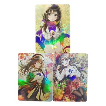 3 бр./компл., флаш-карти за момичета от аниме, серия Four Seasons Момиче, колекция от аниме игри Kawaii, подарък играчка