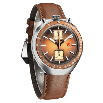 42 мм BullHead 5Bar Механичен мъжки часовник st1901 Механизъм 1963 хронограф, военни суперсветящиеся водоустойчив ръчен часовник