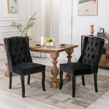 A & A Furniture \ Трапезария стол с възможност за сгъване на облегалката, традиционните американски луксозни столове с ворсистой тапицерия, Селска къща, земеделска