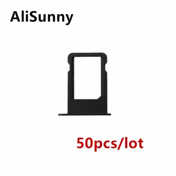 AliSunny 50 бр. притежателя на тавата за SIM карта за iPhone 5 5S, резервни части за адаптер СИМ-карти