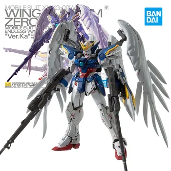 Bandai Original MG 1/100 Gundam Wing Zero EW Версия.Ka Аниме фигурка, събрана модел, комплект, играчка-робот, подарък за деца