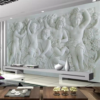 beibehang Потребителски тапети 3d стенописи релефни стени от пясъчник европейски и американски детски релеф на 3D тапети с участието на ангел