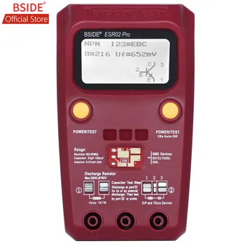 BSIDE ESR02PRO Цифров Транзистор SMD Компоненти Тестер за Диоди Триод Капацитет, Индуктивност Мултицет М