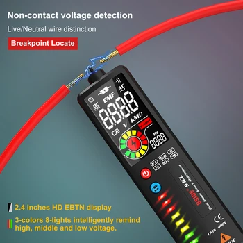 BSIDE С 2.4 'LCD Детектор за Напрежение Безконтактни Вериги Волтметър-Тестер Дръжка Волтметър NCV Гнездо Под Напрежение, Проверка за Непрекъснатост Hz Ω
