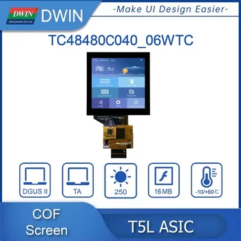 DWIN Ново записване 4,0-инчов екран IPS с резолюция 480*480 пиксела резолюция, специално предназначени за термостата, квадратна тъчпад, цветен LCD дисплей