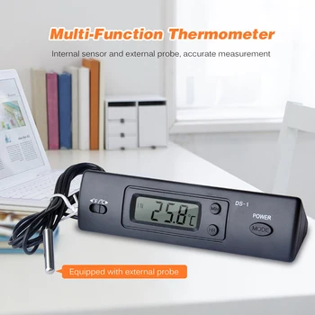 LCD дигитален авто измерване на температура, многофункционални часовници, показване на време и температура С Вътрешен електронен термометър