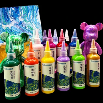 LLD 20 цвята 100 мл Професионална Заливная на Акрилна Течност Мраморна Боя за цветни акрилни материали за творчество