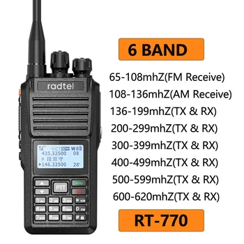 Radtel RT-770 Полнодиапазонное Любителски радио 136-620 Mhz Авиационен честотен прием Am FM Преносима Двупосочна Радиостанция VHF UHF Предавател