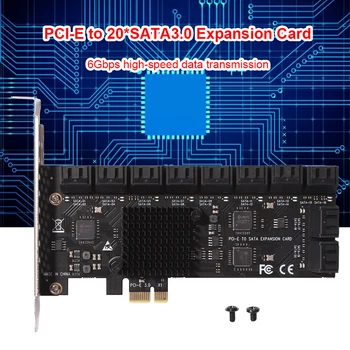 SA3112J PCIE Адаптера 20 порта SATA Контролер PCI Express X1 към SATA3.0 Интерфейс карта за Разширяване със скорост 6 Gbit/и за настолни КОМПЮТРИ