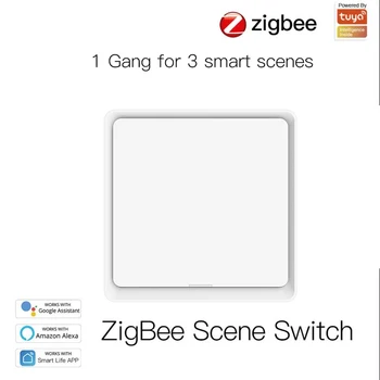 Sasha ZigBee Smart Scene Switch Бутон контролер, скрипт за автоматизация, управление на приложение Smart Life Чрез Alexa И Google Home