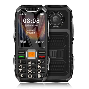 Бутон трайни мобилен телефон 2,4 инча с две sim-карти, Bluetooth, dual фенерче, MP3 FM, Голям клаксон, евтини прахоустойчив устойчив на удари мобилен телефон