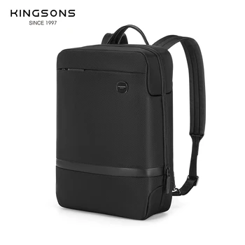 Водоустойчив, устойчив на абразия раница Kingsons за мъже, 15,6-инчов лаптоп, раница за бизнес пътувания с USB порт за зареждане