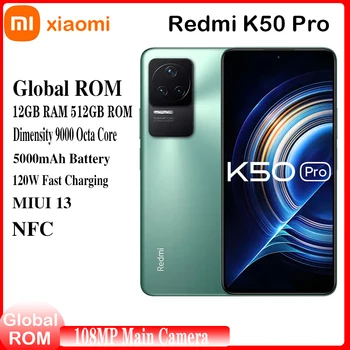 Глобалната Вградена Памет Xiaomi Redmi K50 Pro 5G Мобилен Телефон Восьмиядерный Dimensity 9000 6,67 