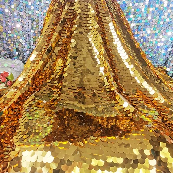 Голяма Кръгла покривка с пайети-Цвят: златист, сребрист, украса за сватбени партита, фон за снимки на живо, цифрово шифрирана плат от риба везни