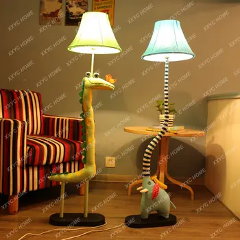 Детски лампи за декориране на всекидневна, плат за осветление, домашни любимци, ръчно изработени, крокодил, Птица, един слон, детски открит лампа