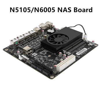 Дънна платка NAS N5105/N6005 4x Intel i226-V 2,5 G Мрежови платки Dual M. 2 NVMe Six SATA3.0 2 * DDR4 HDMI2.0 DP Mini ITX 17x17 cm с мека маршрута