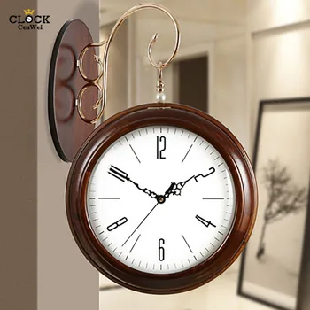 Европейските Двустранни Стенен Часовник с Модерен Дизайн, Реколта 3D Guess Дамски Ретро-Часовник С Тихо Механизъм Relogio Parede, Декор 50Q331