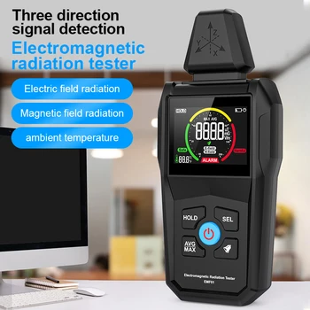 Измерване на ЕЛЕКТРОМАГНИТНИ Цифров детектор на електромагнитни полета ръчен цветен екран, уреди за измерване на радиация Тестер инструмент