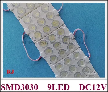 инжекционный led светлинен модул с обектив DC12V SMD 3030 9led 5W 75 мм * 60 мм led задни лампа за сигнализация и осветление кутии
