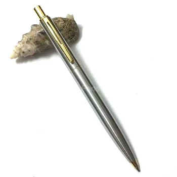 Класическа химикалка химикалка от сребристо-златист метал, професионална писалка за писане JRP003