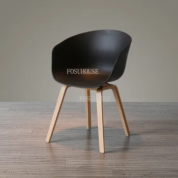 Компютърен еднократна употреба, пластмасов творчески прост модерен кафе стол за преговори от масивно дърво, обяд стол, скандинавски трапезария стол