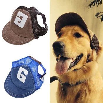 Куче шапка Бейзболна шапка за кучета, солнцезащитная шапка за кучета, спортна шапка за отдих с дупки на ушите, регулируем шапка за домашен любимец за малки и средни кучета, по-големи кучета