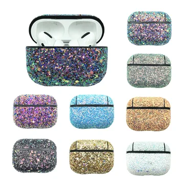 Луксозен калъф за слушалки с пайети за Airpods 1 2 Pro Diamonds, безжични слушалки, Bluetooth, твърд калъф за защитни чанти и калъфи за зареждане