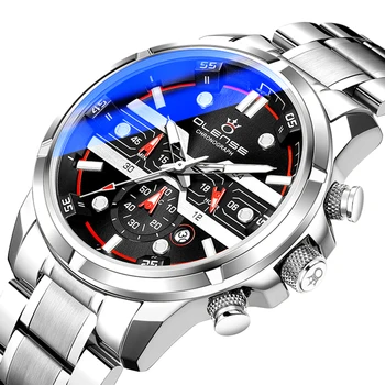 Луксозни маркови мъжки часовници, спортни часовници, модерен случайни дизайн, водоустойчив кварцов часовник с хронометър и дата