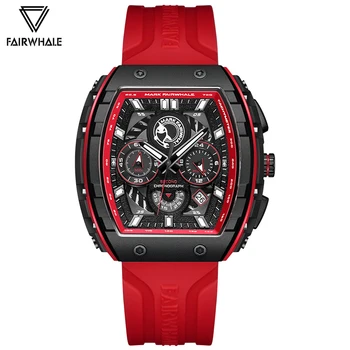 Луксозни Ръчни часовници мъжки модни известната марка Mark Fairwhale Спортен хронограф Водоустойчив кварцов часовник Tonneau Mille Boy Reloj