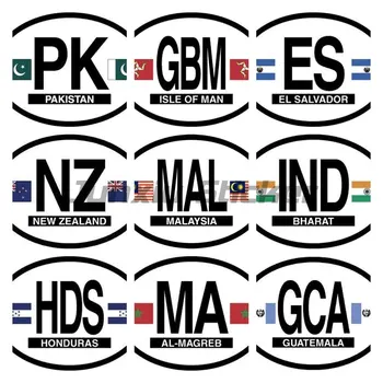 Малайзия, Ливан, Палестина Гватемала Индия, Египет, Мароко, Остров Ман, Египетски Флаг Светоотражающая Овални Стикер Стикер Автомобилни Аксесоари