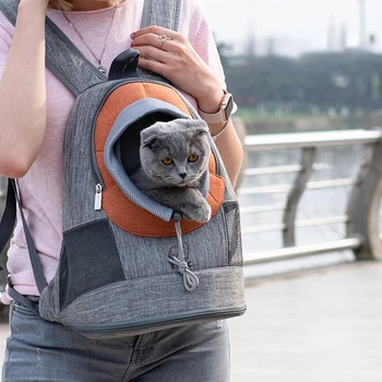 Малка и удобна переноска за кучета, дишаща чанта за транспортиране на кучета, раница за домашни любимци с цип Отпред и отзад, на склад чанта за кучета