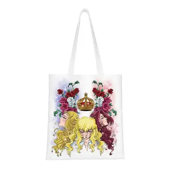 Множество Пазарска чанта The Rose Of Versailles, Дамски Холщовая чанта-Тоут на рамото, Трайни Дамски Чанти за Пазаруване Osar, Чанти за пазаруване
