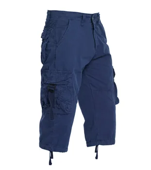 Мъжки работни панталони-карго, бързо съхнещи панталони капри с дължина 3/4, панталони с дължина до коленете, с много джобове, летни плажни шорти, Размер на 30-40