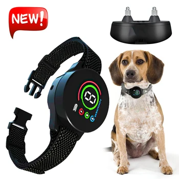 Нашийник за защита от лай на кучета Електрически ултразвукова нашийник за дресура на кучета с цветен екран IP 67 Водоустойчиви аксесоари за дресура на кучета