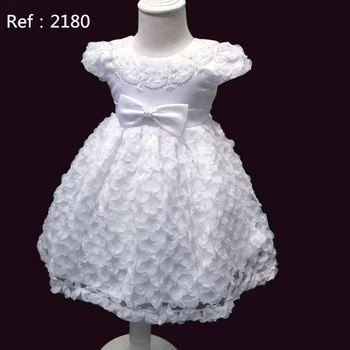 Нов стил рокли за кръщаване на Малки Момичета, дантелени рокли за кръщаване с лък, детско празнично сватбена рокля Vestido