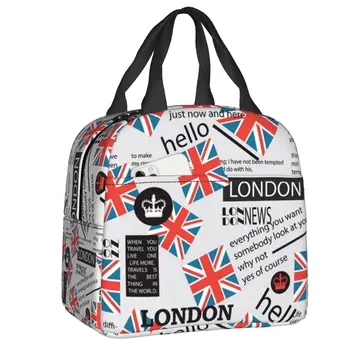 Обяд-Бокс С Принтом Хартата На Обединеното Кралство Великобритания Лондон Британски Логото На Охладител Термална Храни Изолирано Чанта За Обяд За Училище Пикник Tote Bag