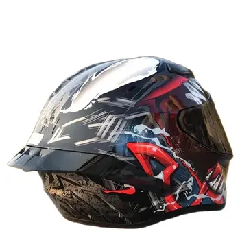 Оригинална каска марка Venom NITRINOS, мотоциклет шлем с голям спойлером, полнолицевый състезателна каска за офроуд Casco, одобрен от ООН