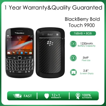 Оригиналният BlackBerry Bold Touch 9900 отключени рециклирани мобилен телефон GSM добро качество, безплатна доставка, гаранция 1 година