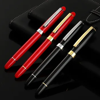 Писалка с червено метална лъжичка от 0,5 мм, китайска Химикалка за подпис в червен костюм, Писалка за писане, гладка химикалка писалка за студенти