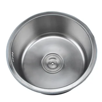 Преносима Ъглова кухненска мивка за ръчно пране от SUS304 неръждаема стомана, малка кръгла мивка 400*400*200 мм