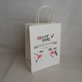 Продажбите на едро 500шт 27х21х11см Многократно и Еко-хартиени торбички за пазаруване с Вашето лого, подаръци за грим и Магазин за Дрехи по Поръчка