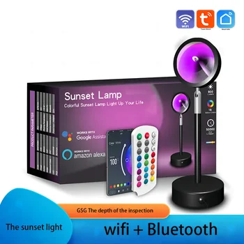 Проектор Rainbow Sunset Led USB Wifi Bluetooth Floor Rgb Модерен празничен лека нощ Sunset Лампа за снимане Спални