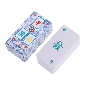 Пътен мини маджонг, в синьо-бял порцелан Mahjong, Преносима Плочки за Mahjong