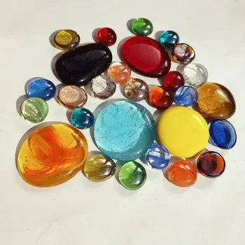 Случаен 500 г, цвят, размер, комбинация, стъкло, цветни камък, Домакински ваза за аквариум, Декоративна детска играчка, стъклен камък