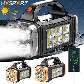 Слънчев led фенерче, работно лампа, Преносим фенер, Походный фенер, аварийно захранване, USB-прожектор за зареждане на открито