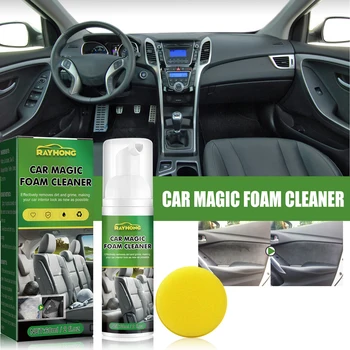 Средство за почистване на вътрешните панели на превозното средство, средство за почистване на кожата на седалките, спрей-спрей 60 ml, универсален високо ефективни средства за почистване на салон на автомобил от петна