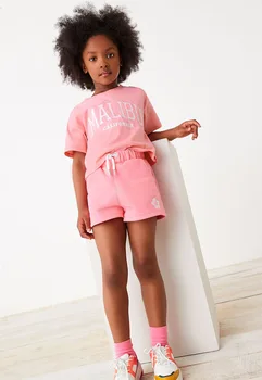 Тениска от 100% бадем хавлиени памук за момичета, Панталони, панталони, Костюми за децата, сладки летни комплекти дрехи за бебета 2023 година, комплекти дрехи за малките момичета